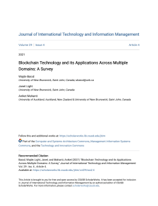 Blockchain Technology and its Applications Across Multiple Domains A Survey