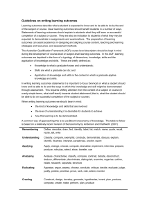 Guidelines on Writing Learning Outcomes (University of Melbourne, n.d.)