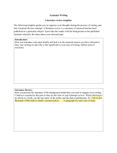 Literature Review Template 2020