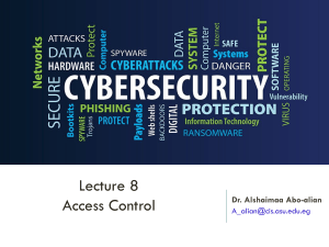 Lecture 8 - Access Control
