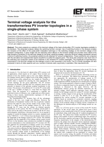 IET Renewable Power Gen - 2019 - Sonti - Terminal voltage analysis for the transformerless PV inverter topologies in a