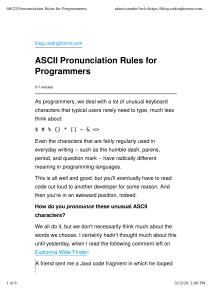 ASCII Pronunciation
