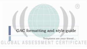 GAC Formatting and style guide