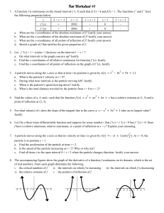 Calculus Worksheet