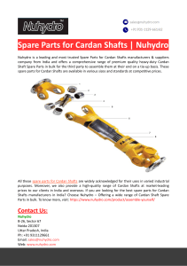 Spare Parts for Cardan Shafts