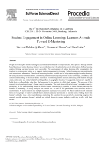 Student Engagement in Online Learning Learners Att