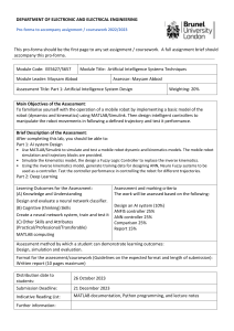 Artificial Intelligence System Design - MATLAB Project   BRIEF