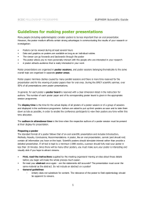 Poster Presentation Guide for ECDC Fellowship