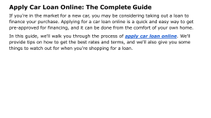 Apply Car Loan Online  The Complete Guide