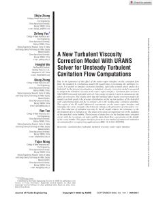 A New Turbulent Viscosity Correction Model With URANS Solver for Unsteady Turbulent Cavitation Flow Computations(1)