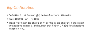 Big-Oh Notation Ass