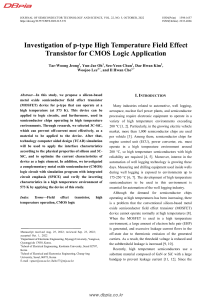 Investigation of p-type High Temperature Field Effect Transistor for CMOS Logic Application (1)