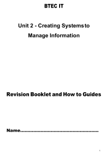 BTEC IT Unit 2 Revision Booklet & How-to Guides