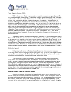 TOC and biological growth