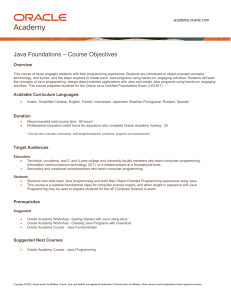 JFo Course Objectives