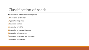 Classification of rural and urban roads