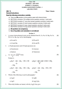 ChemistrySample Paper 1
