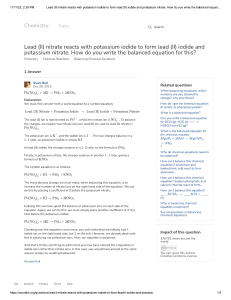 Balancing Chemical Equations: Lead Nitrate and Potassium Iodide