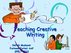 Teaching Creative Teaching Creative Writ