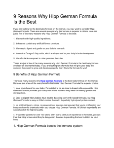 9 Reasons Why Hipp German Formula Is the Best