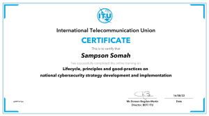 Cybersecurity Strategy Certificate - Sampson Somah