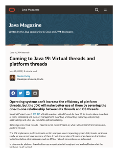 Coming to Java 19  Virtual threads and platform threads