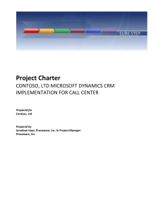 Project Charter - IMPLEMENTATION FOR CALL CENTER