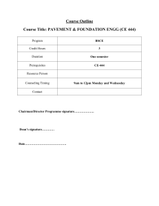 Pavement & Foundation Engineering Course Outline