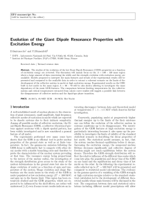 Evolution of the Giant Dipole Resonce Properties with Excitation Energy