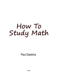 How to Study Math: Effective Study Guide