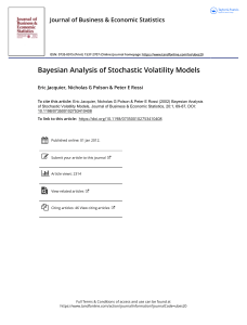 Bayesian Analysis of Stochastic Volatility Models