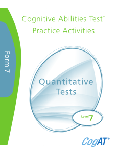 Practice Activities Quantitative Level 7