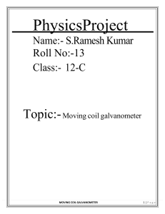 Moving Coil Galvanometer Physics Project