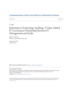 Information Technology Auditing  A Value-Added IT Governance Part