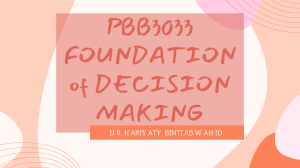 PPB3033 Foundation of Decision Making