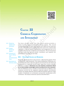 Chemical Coordination and Integration NCERT