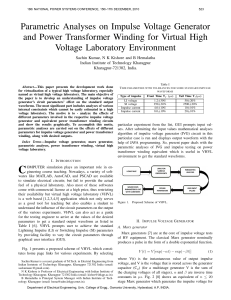 Parametric Analyses on Impulse Voltage Generator and Power Transformer Winding for Virtual High Voltage Laboratory Environment