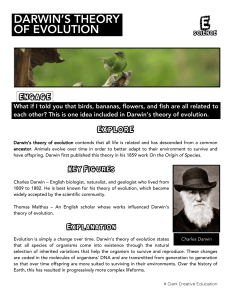 Darwins Theory of Evolution Reading (1)