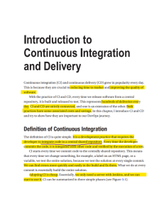 Unit - 3 - Continuous Integration and Test-Driven Development
