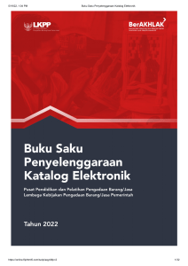 Buku Saku Penyelenggaraan Katalog Elektronik