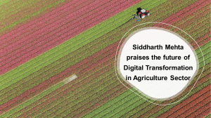 Siddharth Mehta, Religare former director praises the future of digital transformation in agriculture sector