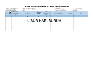 JURNAL HARIAN KEGIATAN BELAJAR DARI RUMAH BDR - MEI