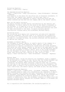 Accounting Equations Ratios