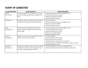 1.1 Audit of Liabilities