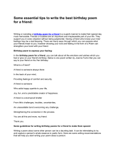 birthday poem for a friend