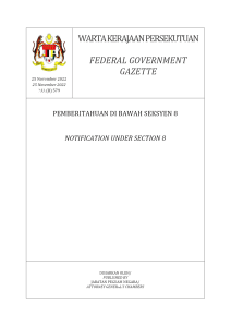 Malaysia Federal Legislation