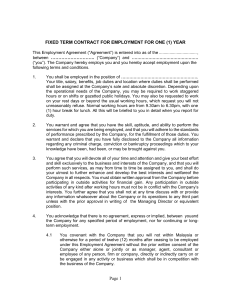 Fixed term employment contract
