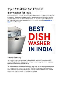 Top 5 Affordable And Efficient dishwasher for india
