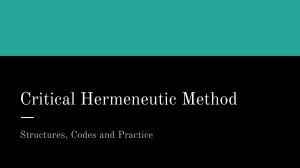 Critical Hermeneutic Method