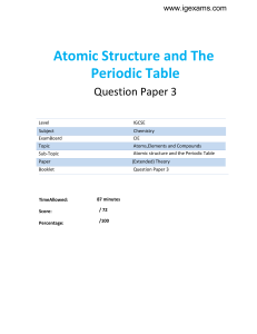 Atomic Structure and Periodic Table IGCSE